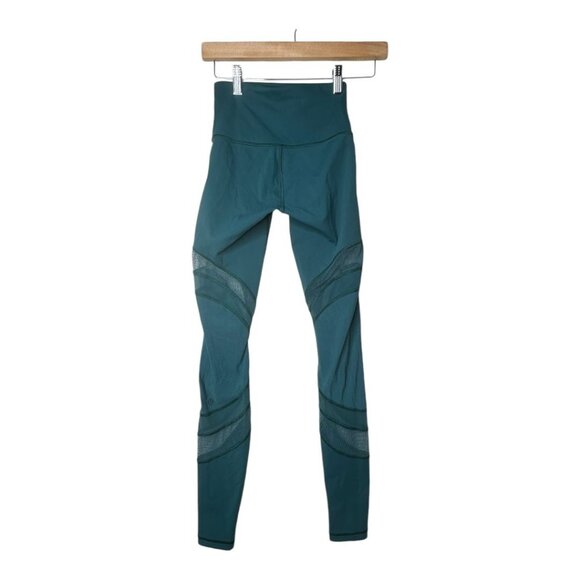 Lululemon Seek The Heat‎ Mesh Leggings size 2 Green - Picture 4 of 7